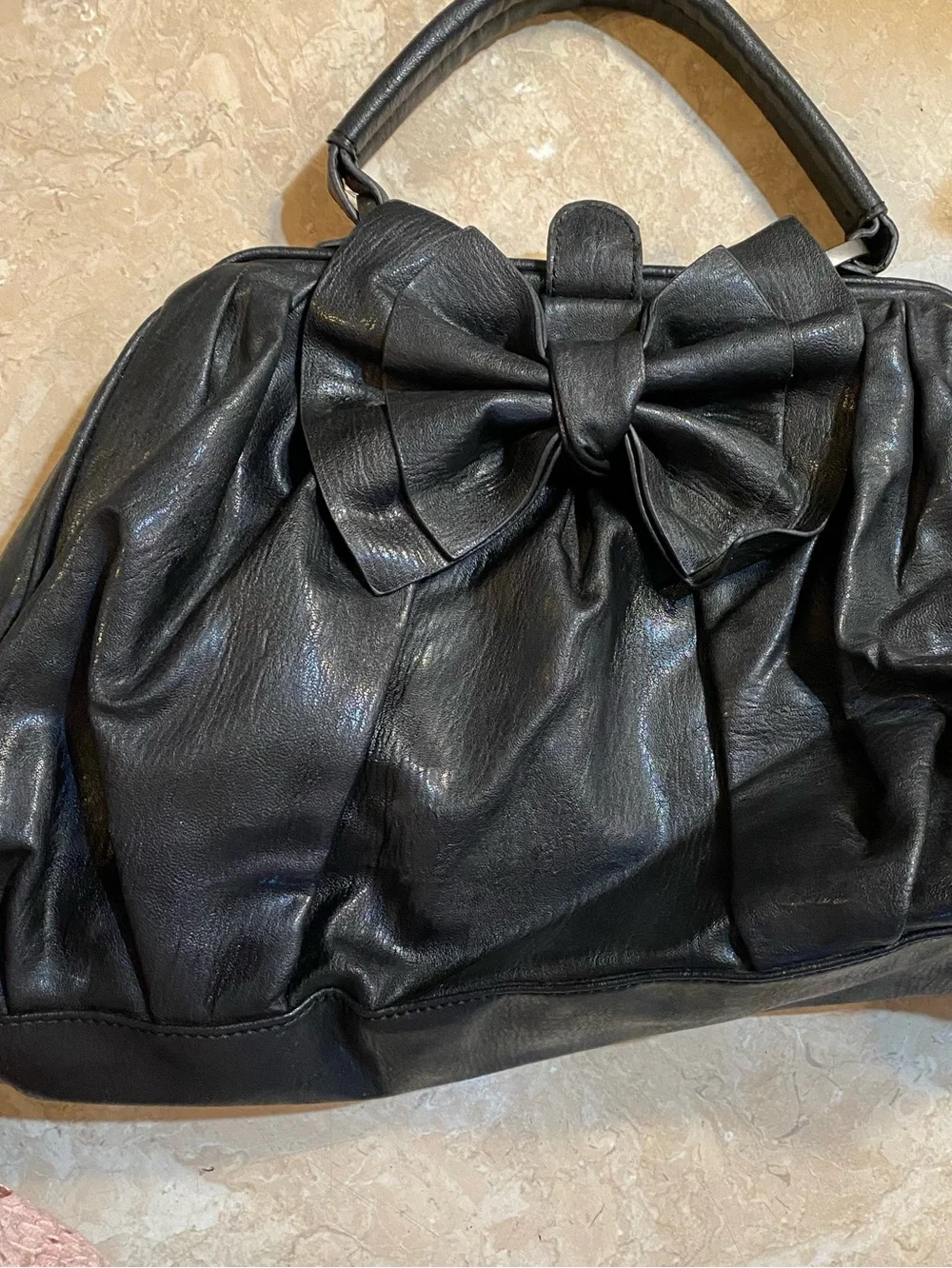 Jessica Simpson Black Bow Satchel Handbag